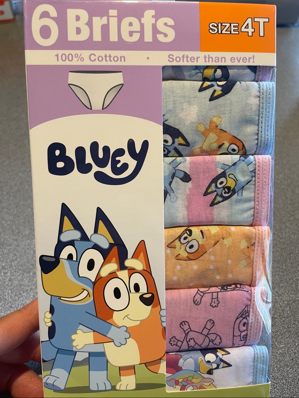 Bluey Girls 6-Pack Cotton Briefs - Multi Colors - Size 4T NWT all cotton